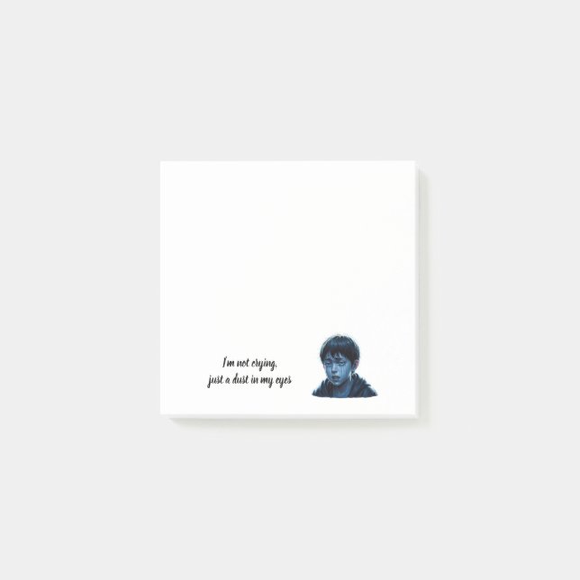 Pojke med tårar efter det post-it block (Framsida)