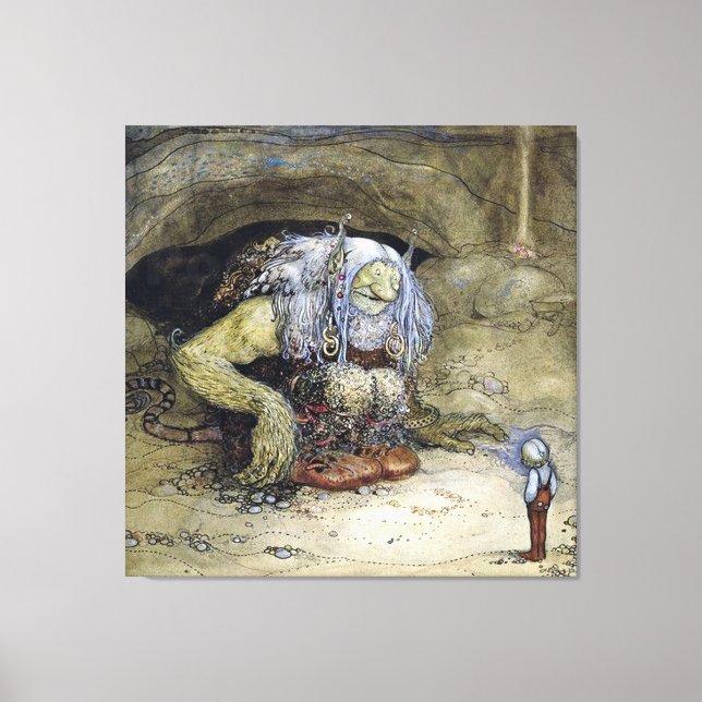 “Pojke med troll” av John Bauer Canvastryck (Framsida)