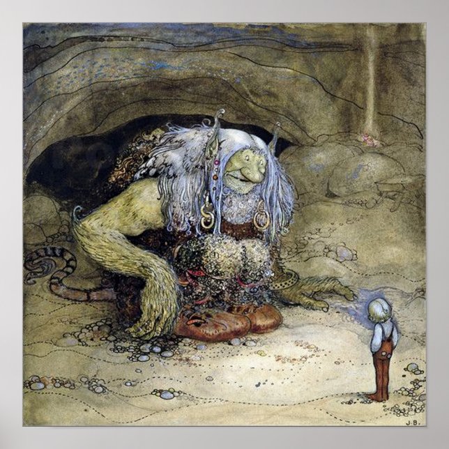 “Pojke med troll” av John Bauer Poster (Framsidan)