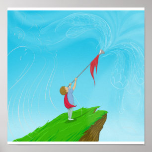 Pojke med trumpet poster