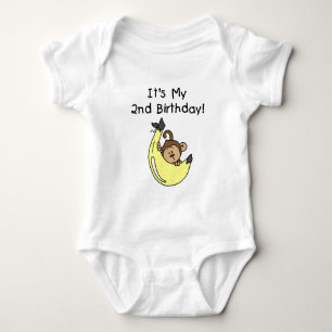 Pojke Monkey på Banana 2:a födelsedagen T-shirt