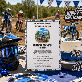 Pojke Motocross Dirt Bike 10-årsdag Inbjudningar
