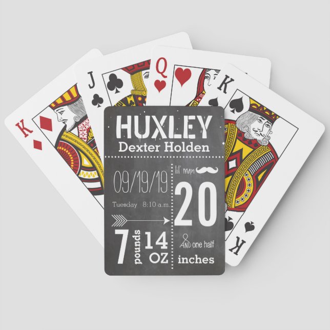 Pojke Mustache lil'Man Vintage Retro Kortlek (Baksidan)