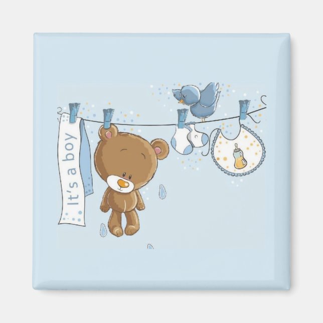 Pojke Nalle Baby Magnet (Framsidan)