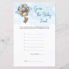 Pojke nalle Blue ballons gissar Baby Food