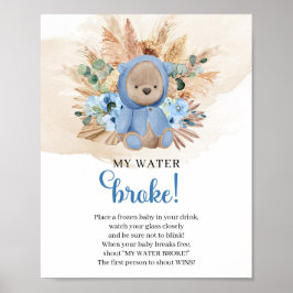 Pojke Nalle tropiskt Mitt Vatten Fattiga speltecke Poster