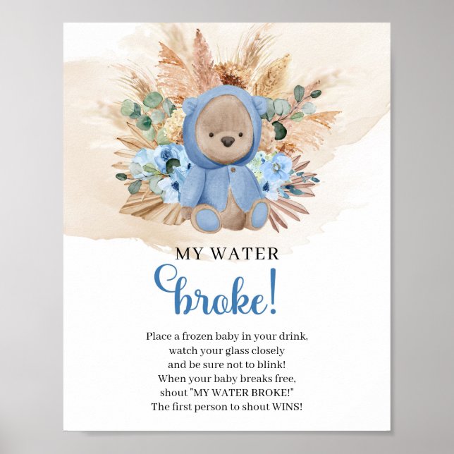 Pojke Nalle tropiskt Mitt Vatten Fattiga speltecke Poster (Framsidan)