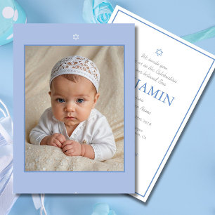 Pojke Naming Ceremony Hebrew Jewish Photo Inbjudningar