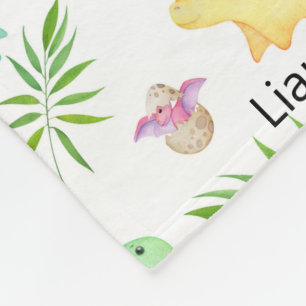 Pojke Namn Dinosaur Nursery Bedroom Cute Fleecefilt