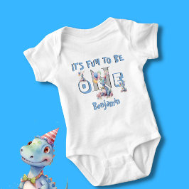 Pojke Namn One Cute Dinosaurs T Shirt
