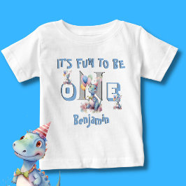 Pojke Namn One Cute Dinosaurs T Shirt