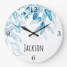 Pojke Nursery Dutch Art Blue Blommigt 10.75-in