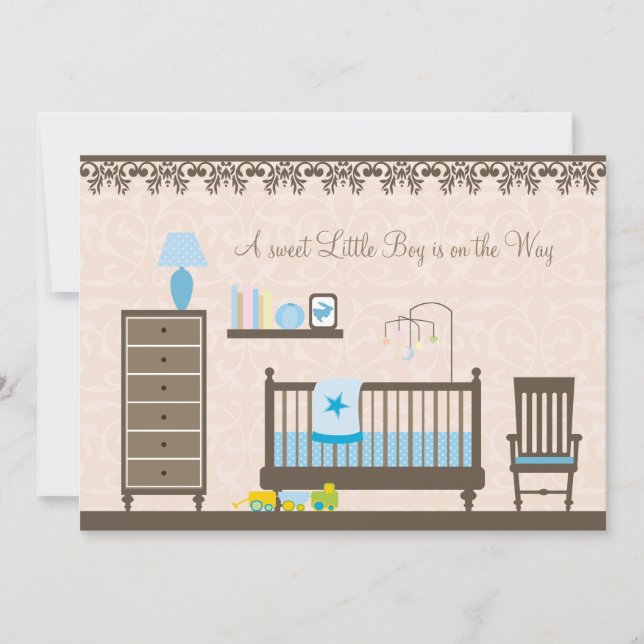 Pojke Nursery Shower:Inbjudan Inbjudningar (Framsida)