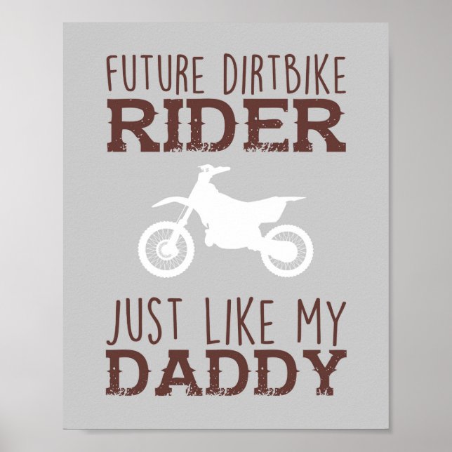 Pojke Nursery Skriv ut på framtida Dirtcycle Rider Poster (Framsidan)
