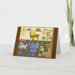 Pojke Nursery Thmet Leksaker Greeting Card Kort