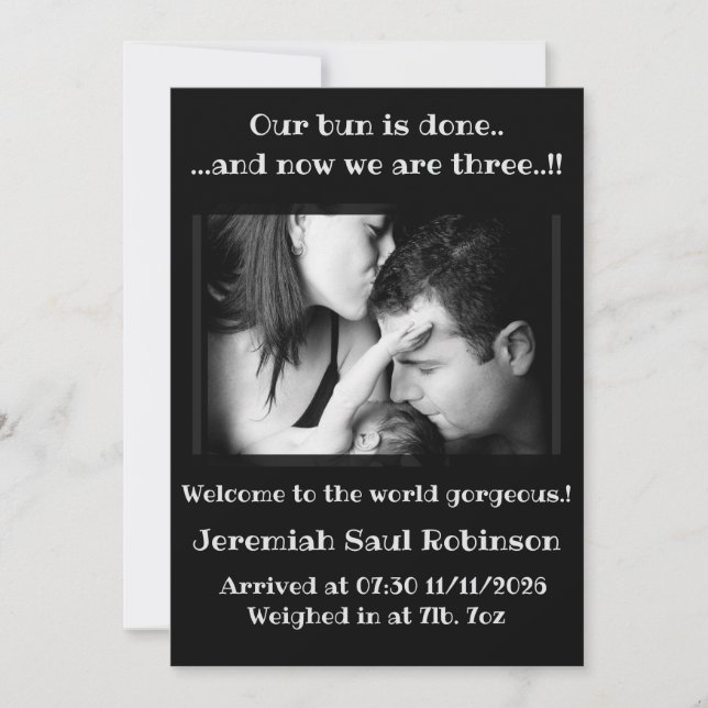 Pojke Nya ankomst Meddelande (Framsida)