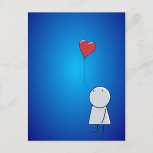 Pojke och ballonger vykort