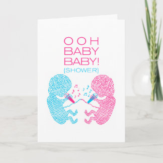 Pojke och flicka för twillingarbaby showerinbjudan inbjudan