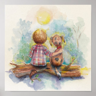 Pojke och hans hund poster
