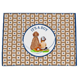 Pojke och Hund Baseball Theta Baby Shower