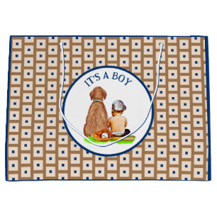 Pojke och Hund Baseball Theta Baby Shower