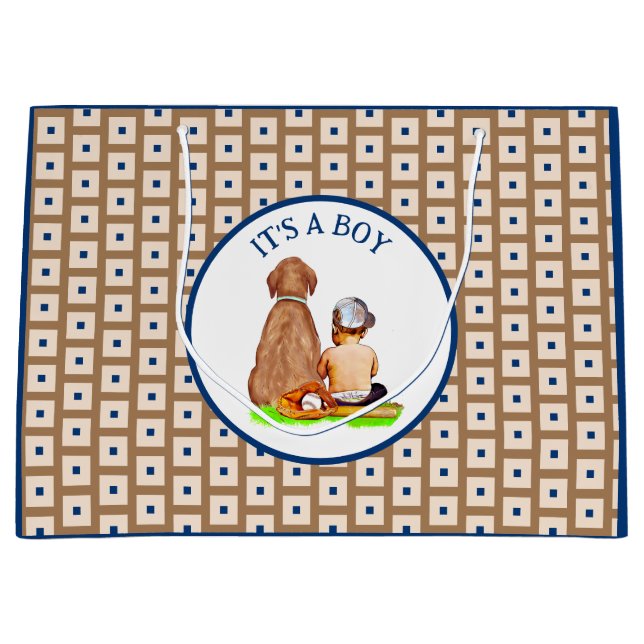 Pojke och Hund Baseball Theta Baby Shower (Framsidan)