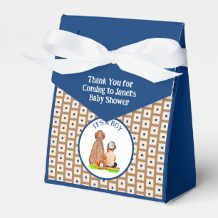 Pojke och Hund Baseball Theta Baby Shower Presentaskar