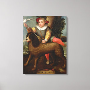 Pojke och hund, ` Bibius Vincit Canvastryck
