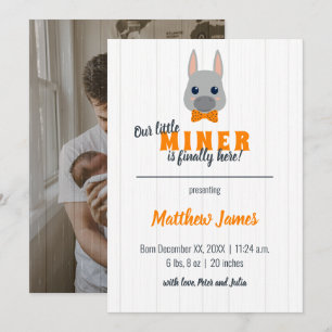 Pojke Orange Donkey Lodrät Baby Meddelande