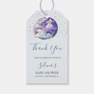 Pojke över månen Modern Baby Shower Presentetikett