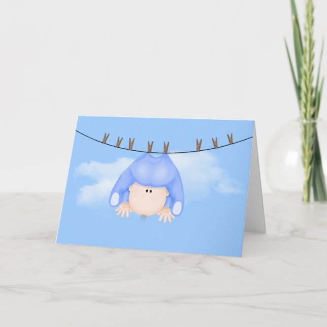 Pojke på Clothesline Kort (Framsida)