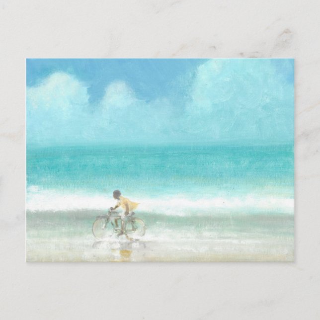 Pojke på cykel 3 vykort (Framsida)