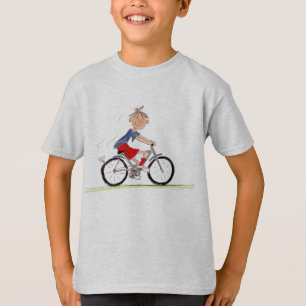 Pojke på cykelillustration t shirt