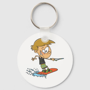 Pojke på en Wakeboard Nyckelring