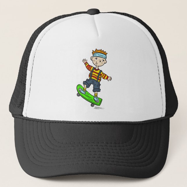 Pojke på skateboarden truckerkeps (Framsida)
