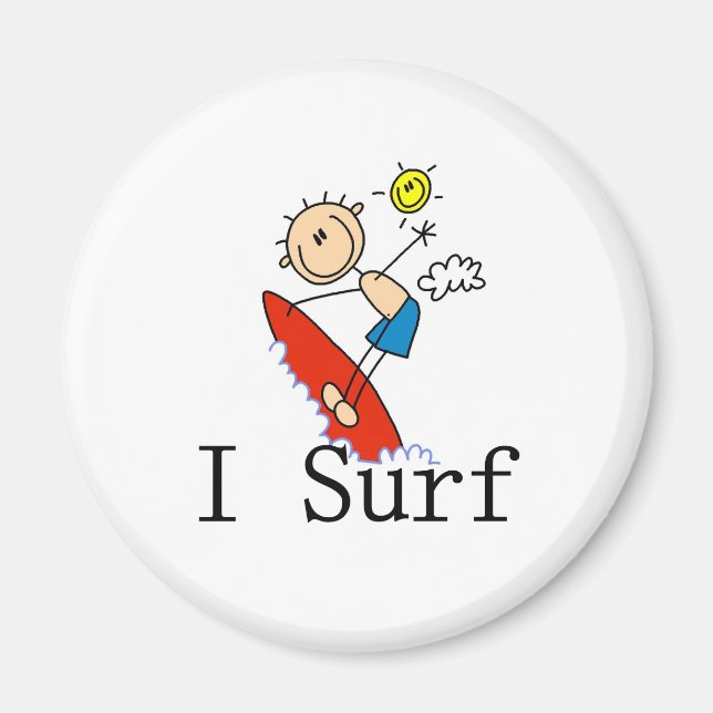 Pojke på surfbräda  magnet (Framsidan)