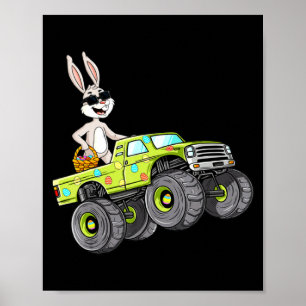 Pojke Påskharen Kanin Monster Truck Poster