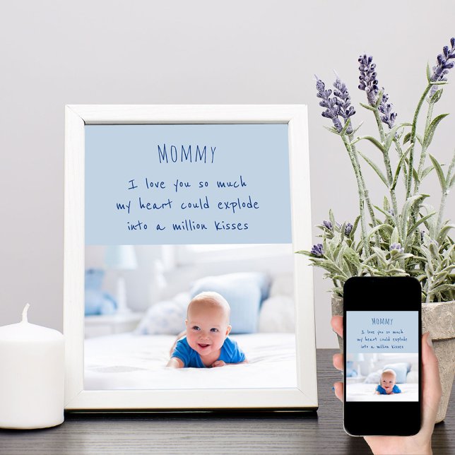 Pojke Photo and Cute Ord för Mamma Poster (Skapare uppladdad)