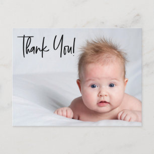 Pojke Photo Baby dusch tack för ditt skript Vykort