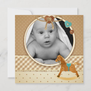 Pojke Photo Baby Shower-inbjudan Inbjudningar
