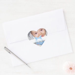 Pojke Photo Gift från guds blå båge Hjärtformat Klistermärke