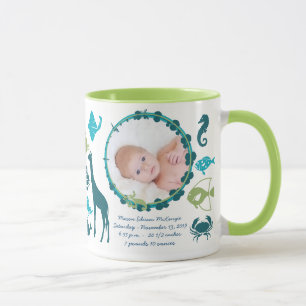 Pojke Photo Mugg Baby Stats i Cute Birds