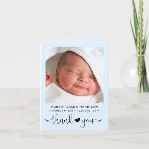 Pojke Photo Tack Blue Birth Meddelande