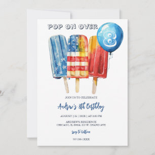 Pojke Popsicle 8-årsfest för Sommarparty Inbjudningar