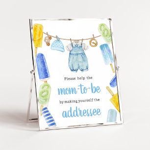 Pojke Popsicle Baby Shower Kuvert Station Poster