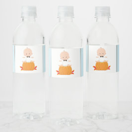 Pojke Pumpkin Baby Shower Vattenflaska Labels Vattenflaskor Etikett