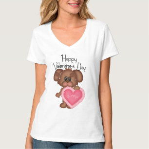 Pojke Puppy Hund Glad Alla hjärtans dag t-shirt 2