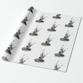 Pojke Rain Fairy with Frog Wrapping Papper Presentpapper