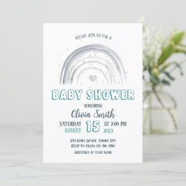 Pojke Rainbow Baby Shower Inbjudningar