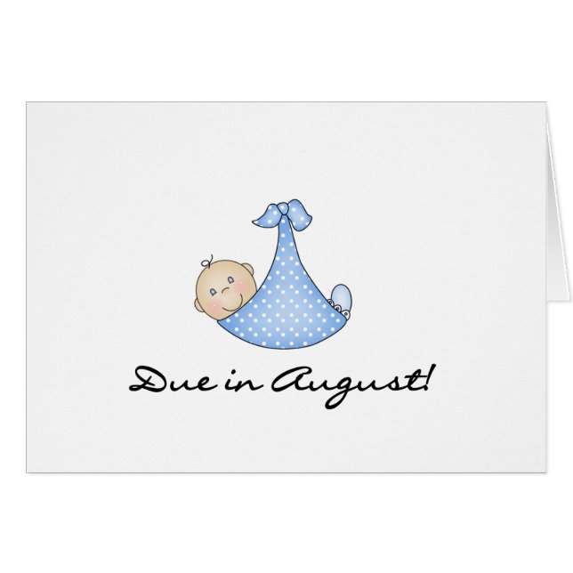 Pojke rakt i Augusti Hälsningskort (Framsidan Horizontal)